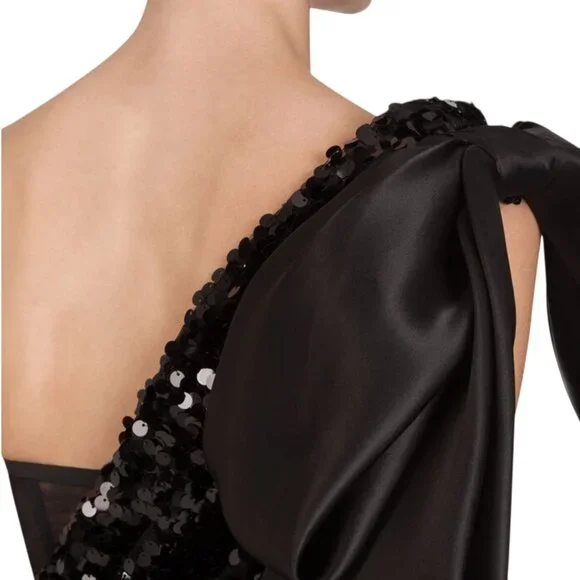 Dolce & GabbanaFollow Bow-Embellished Sequin Dress Size 44 IT, M US NEW